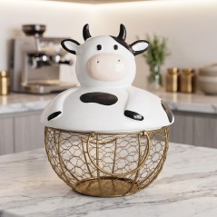 Porte Œufs avec Couvercle – Design Vache