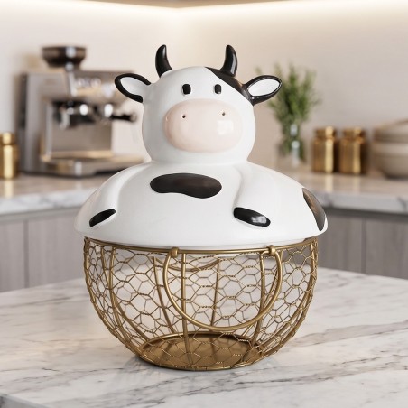 Porte Œufs avec Couvercle – Design Vache