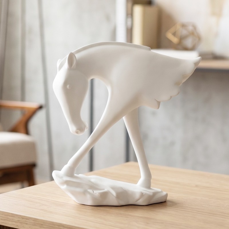 Statue Cheval Design Minimaliste en Résine