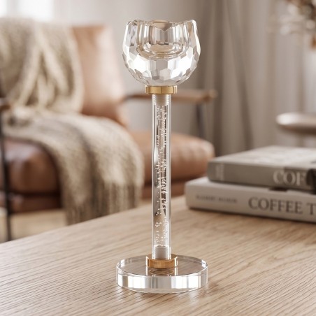 Porte Bougie en Verre Cristal 21 cm