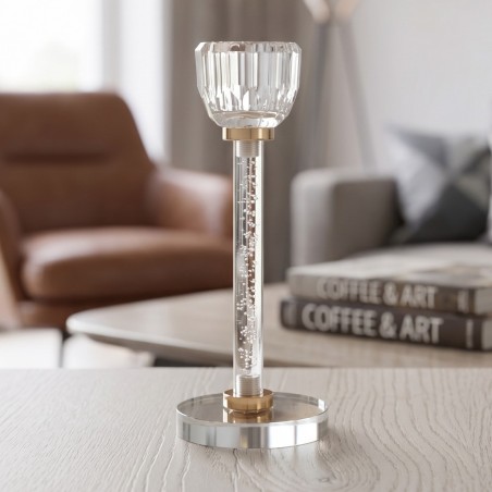 Porte Bougie en Verre Cristal 21 cm