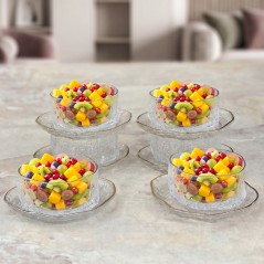 Service à Gâteaux en Verre Texturé – 7 Pièces