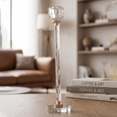 Porte Bougie en Verre Cristal 26 cm