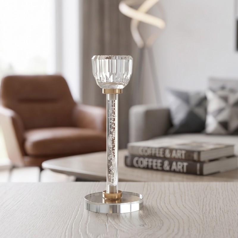 Porte Bougie en Verre Cristal 15 cm
