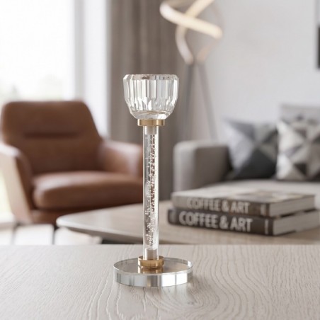 Porte Bougie en Verre Cristal 15 cm
