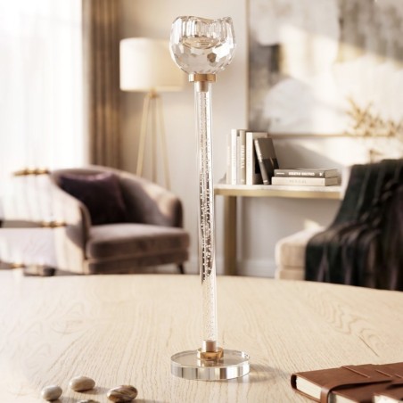 Porte Bougie en Verre Cristal 26 cm