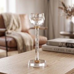 Porte Bougie en Verre Cristal 32 cm