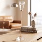 Porte Bougie en Verre & Métal Doré 27 cm