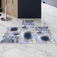 Set de 3 Tapis de Cuisine Antidérapants - Coffe
