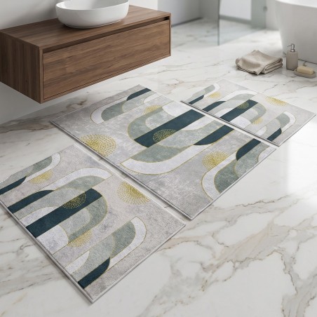 Set de 3 Tapis Salle de Bain Antidérapants - Vert
