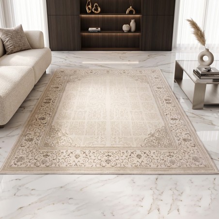 Tapis Salon en Laine 200x260 cm Bronze V/V - Elissa 0849A