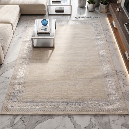 Tapis Salon en Laine 200x260 cm Doré - Elissa 0847A
