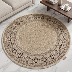 Tapis Salon Rond en Soie 150x150 cm Ayma- SAMAR KAND 1003B