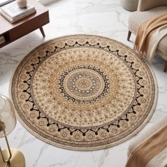 Tapis Salon Rond en Soie 150x150 cm Ayma- SAMAR KAND 1006A