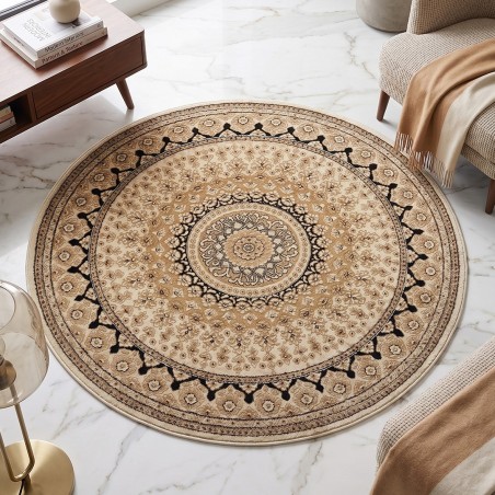 Tapis Salon Rond en Soie 150x150 cm Ayma- SAMAR KAND 1006A
