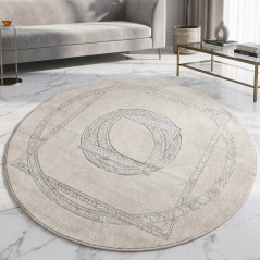 Tapis Salon Rond en Laine 150x150 cm Bronze - Elissa  0537A