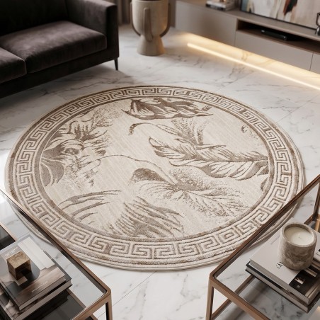 Tapis Salon Rond en Laine 150x150 cm - Elissa 0850A