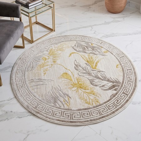 Tapis Salon Rond en Laine 150x150 cm - Elissa 0850A