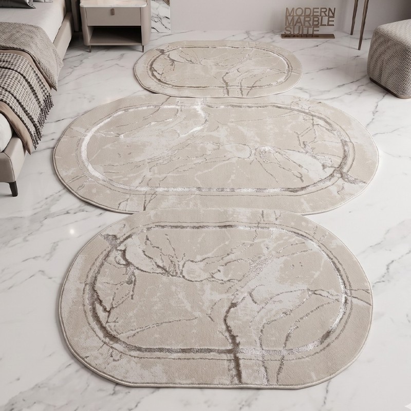 Tapis Chambre à Coucher 3 Pièces en Laine Bronze - ELISSA 0519A
