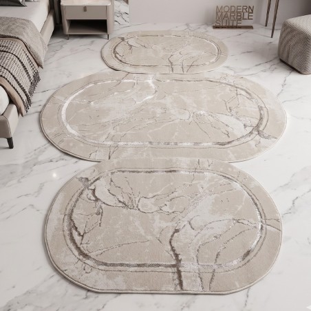 Tapis Chambre à Coucher 3 Pièces en Laine Bronze - ELISSA 0519A