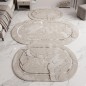 Tapis Chambre à Coucher 3 Pièces en Laine Bronze - ELISSA 0519A