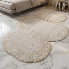 Tapis Chambre à Coucher 3 Pièces en Laine G/V- ELISSA 0849A