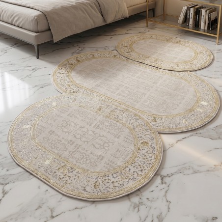 Tapis Chambre à Coucher 3 Pièces en Laine G/V- ELISSA 0849A