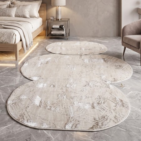 Tapis Chambre à Coucher 3 Pièces en Laine Bronze - ELISSA 0535A