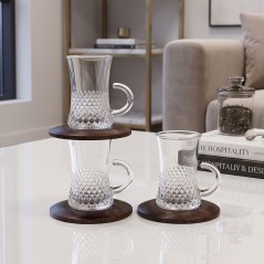 Service à Thé en Verre Texturé 12 Pièces