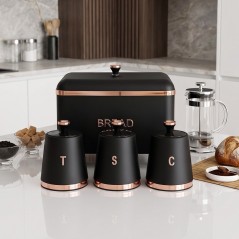 Set Boîte à Pain en Métal avec 3 Bocaux