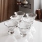 Lot de 6 Coupes à Dessert en Verre Strié
