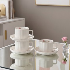 Service à Café au Lait en Porcelaine 12 Pièces