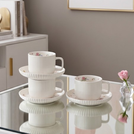 Service à Café au Lait en Porcelaine 12 Pièces