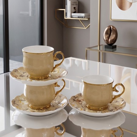 Service à Café au Lait en Porcelaine 12 Pièces