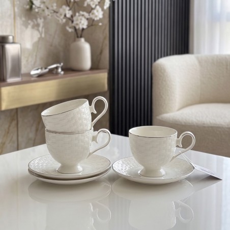 Service à Café au Lait en Porcelaine 12 Pièces