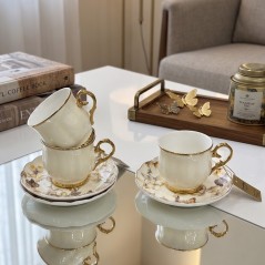 Service à Café Noir en Porcelaine 12 Pièces