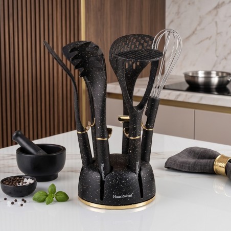 Set d’Ustensiles de Cuisine 7 Pièces en Silicone avec Support