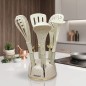 Set d’Ustensiles de Cuisine 7 Pièces en Silicone avec Support Set d’Ustensiles de Cuisine 7 Pièces en Silicone avec Support