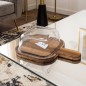 Beurrier en Verre avec Plateau en Bambou 17x17 cm