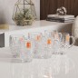 Lot de 6 Tasses en Verre Transparent avec Anse