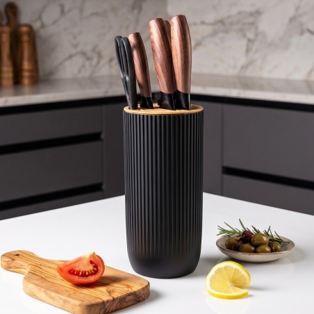 Série de 5 Couteaux avec Bloc Porte-Couteaux