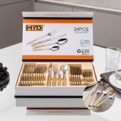 Coffret Ménagère 24 pièces en acier inoxydable