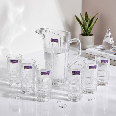 Service à eau 7 Pièces Avec Carafe en Verre