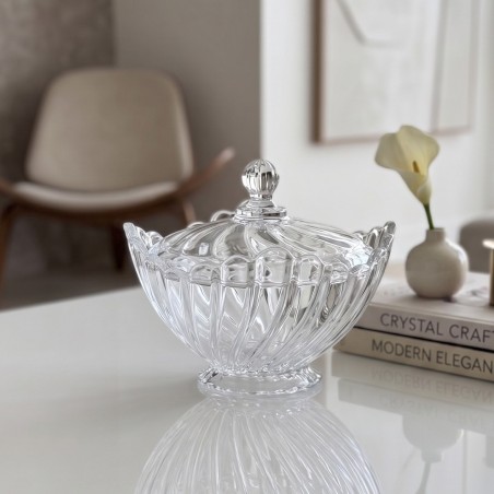 Bonbonnière en Verre Transparente avec Couvercle