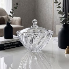 Bonbonnière en Verre Transparente avec Couvercle