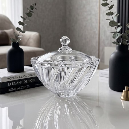 Bonbonnière en Verre Transparente avec Couvercle