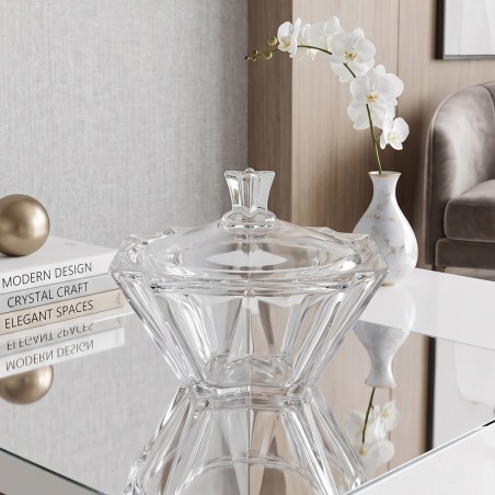 Bonbonnière en Verre Transparente avec Couvercle
