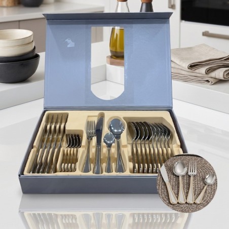 Coffret Ménagère 24 Pièces en Acier Inoxydable