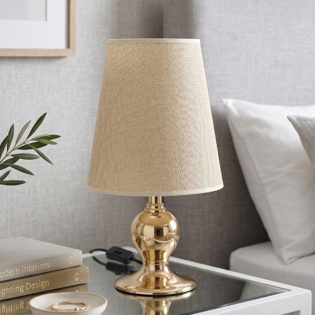 Veilleuse chambre à Coucher Avec abat jour Ø 22 cm - Doré