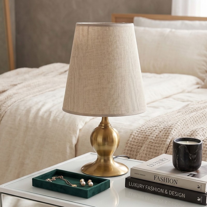 Veilleuse chambre à Coucher Avec abat jour Ø 22 cm - Bronze